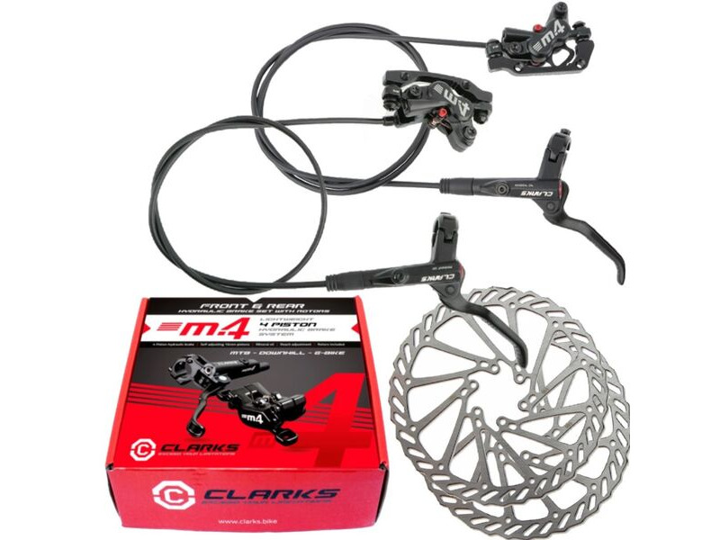 Clarks Cycle Systems M4 - 4-Piston Hydraulic Disc Brake Front & Rear 160mm click to zoom image
