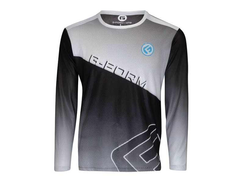 G-Form Mens LS Podium Jersey Black/White click to zoom image