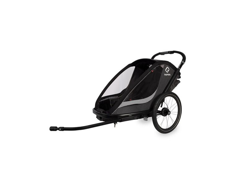 Hamax Cocoon Twin Child Bike Trailer Grey/Black click to zoom image