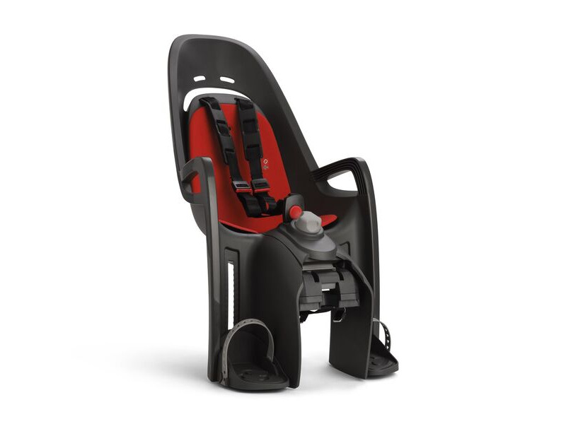 Hamax Zenith Relax Child Bike Seat With Carrier Adapter 2024: Grey/Red click to zoom image