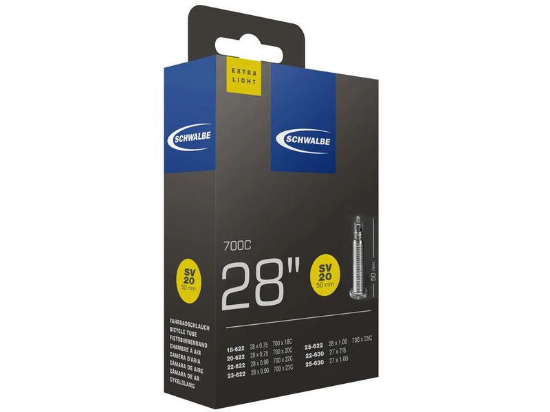 Schwalbe Tyres SV20 Extra Light InnerTube 80mm 700 x 18-28c click to zoom image